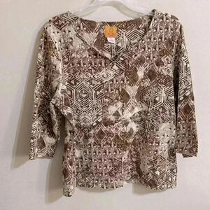 Ruby‎ Rd. 3/4 length Sleeve Top size PXL